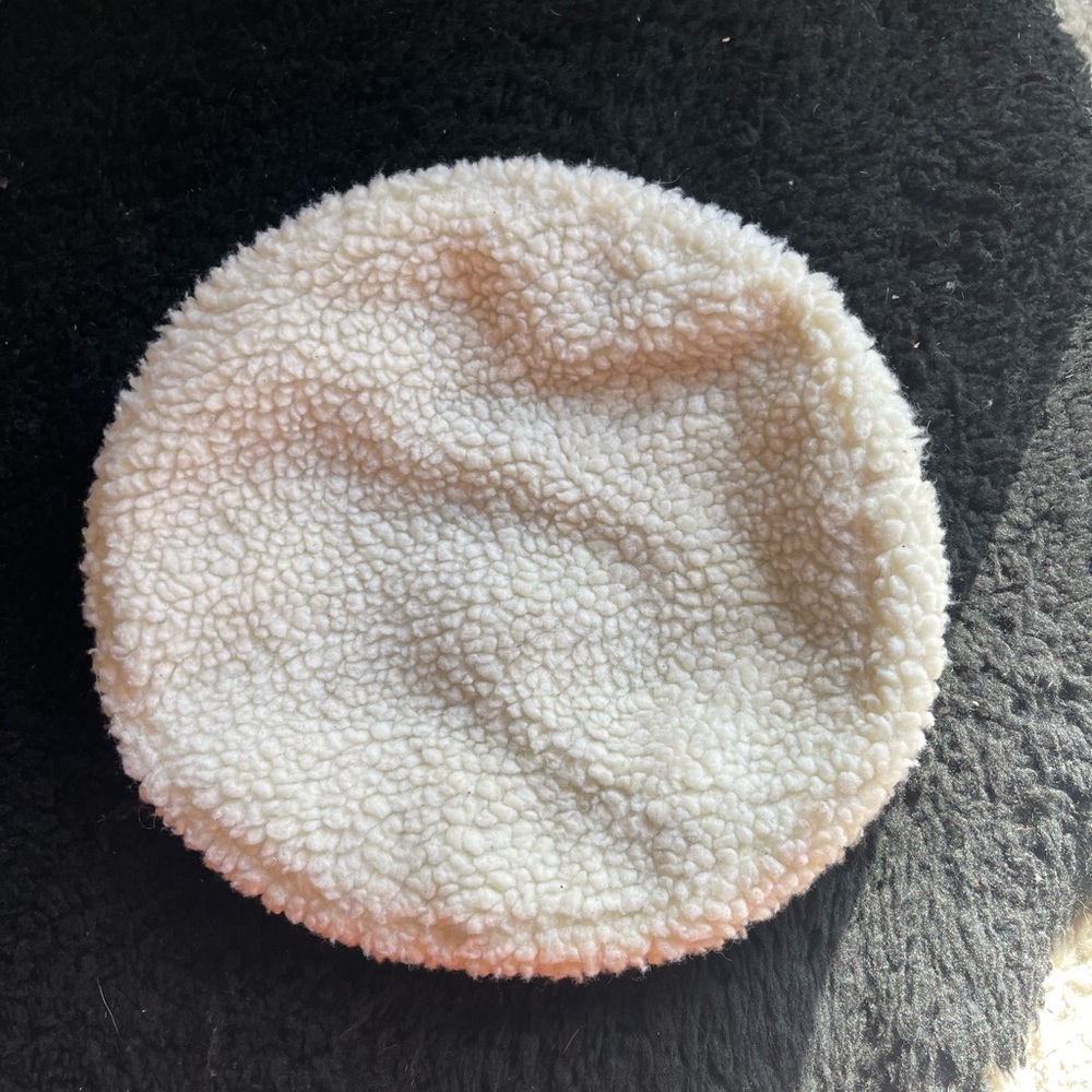 Faux Shearling Cream Beret Winter Hat
